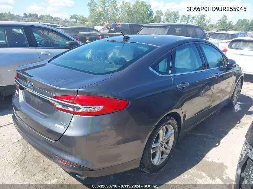 2018 Ford Fusion Se VIN: 3FA6P0HD9JR255945 Lot: 39893716