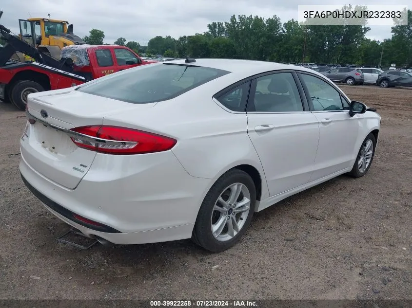 2018 Ford Fusion Se VIN: 3FA6P0HDXJR232383 Lot: 39922258