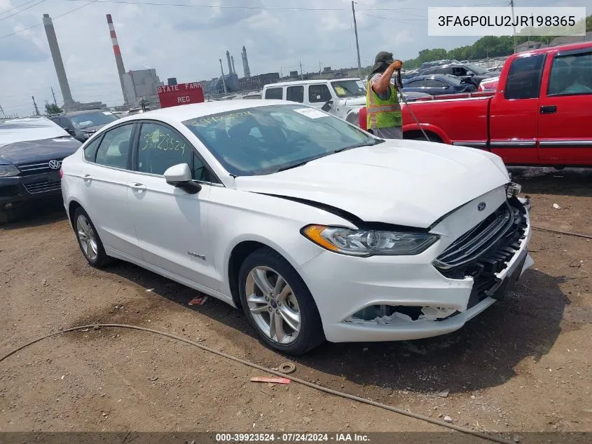 3FA6P0LU2JR198365 2018 Ford Fusion Hybrid Se