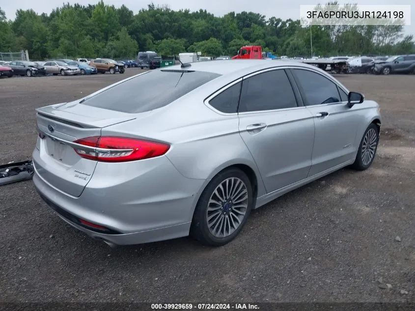 2018 Ford Fusion Hybrid Titanium VIN: 3FA6P0RU3JR124198 Lot: 39929659