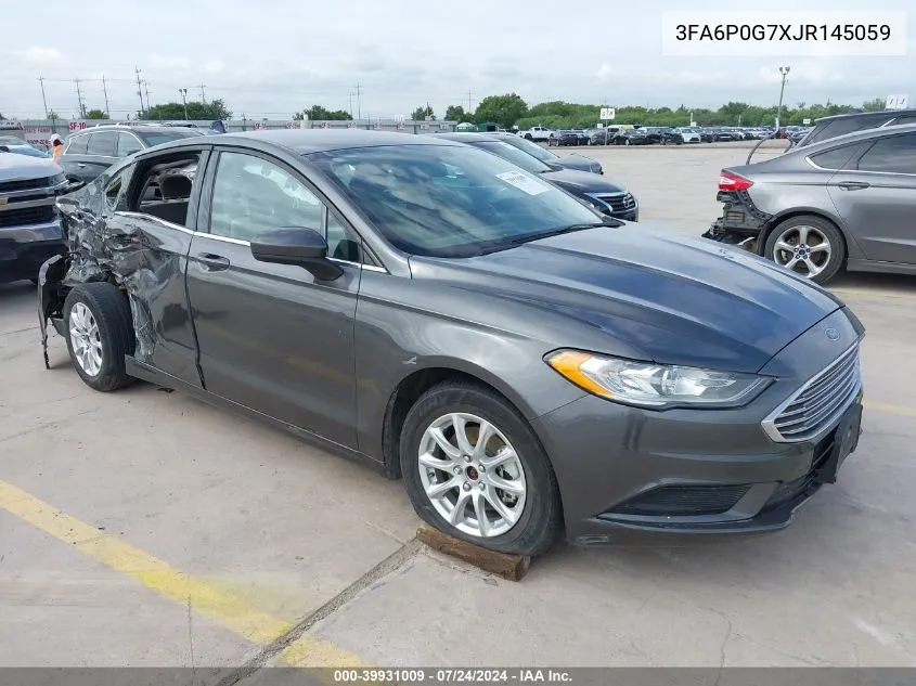 2018 Ford Fusion S VIN: 3FA6P0G7XJR145059 Lot: 39931009