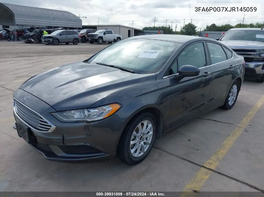 2018 Ford Fusion S VIN: 3FA6P0G7XJR145059 Lot: 39931009