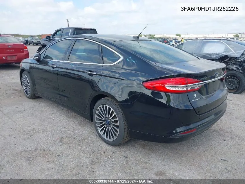 2018 Ford Fusion Se VIN: 3FA6P0HD1JR262226 Lot: 39938744