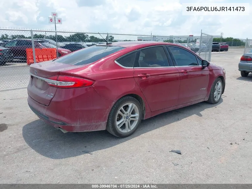 2018 Ford Fusion Hybrid Se VIN: 3FA6P0LU6JR141473 Lot: 39946704