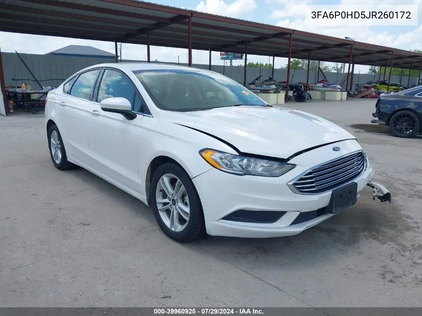 3FA6P0HD5JR260172 2018 Ford Fusion Se