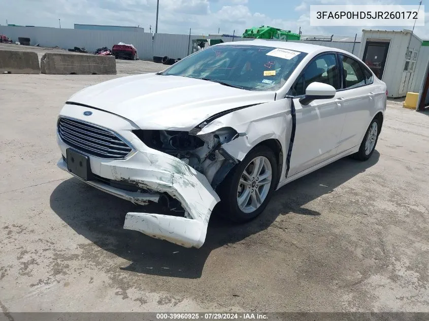 3FA6P0HD5JR260172 2018 Ford Fusion Se