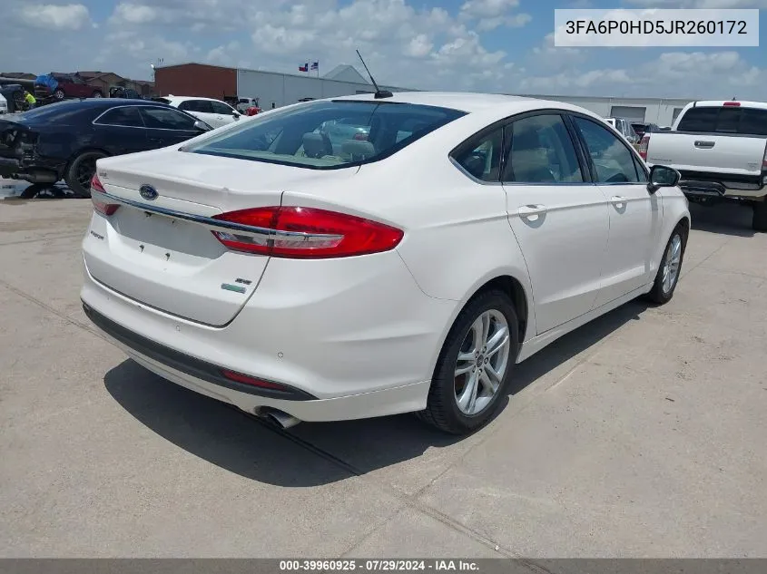 3FA6P0HD5JR260172 2018 Ford Fusion Se