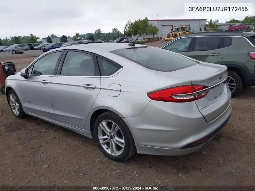 3FA6P0LU7JR172456 2018 Ford Fusion Hybrid Se Hybrid