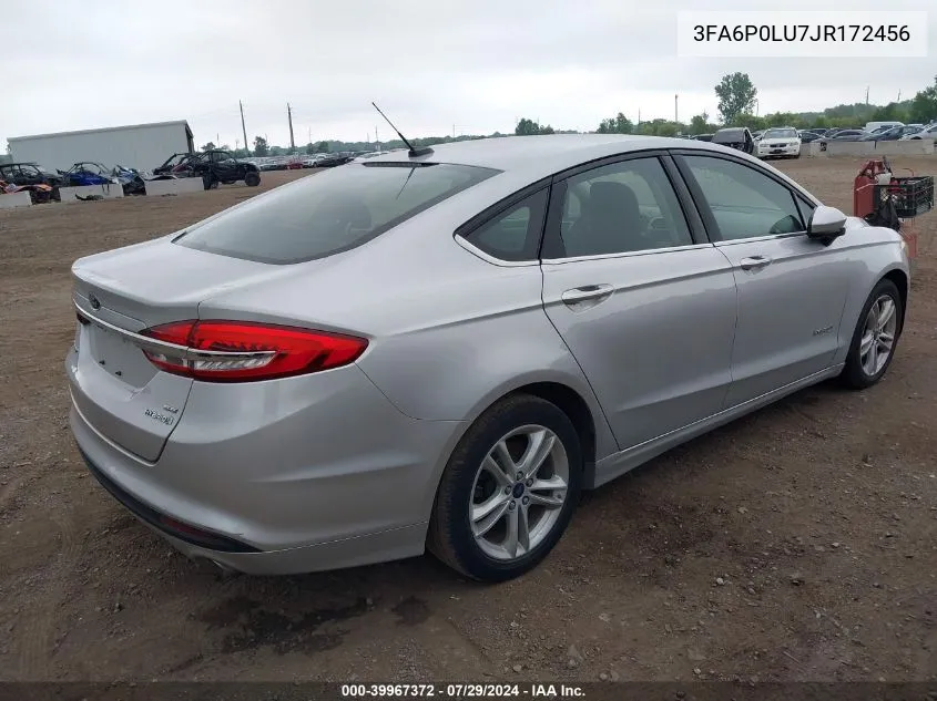 3FA6P0LU7JR172456 2018 Ford Fusion Hybrid Se Hybrid