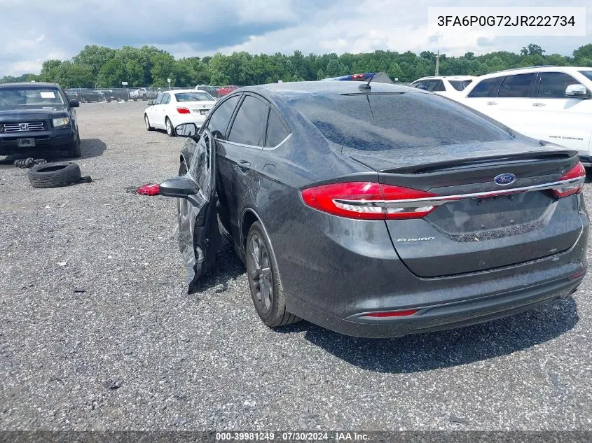 2018 Ford Fusion S VIN: 3FA6P0G72JR222734 Lot: 39981249