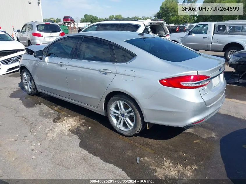 2018 Ford Fusion Se VIN: 3FA6P0H77JR264699 Lot: 40025281