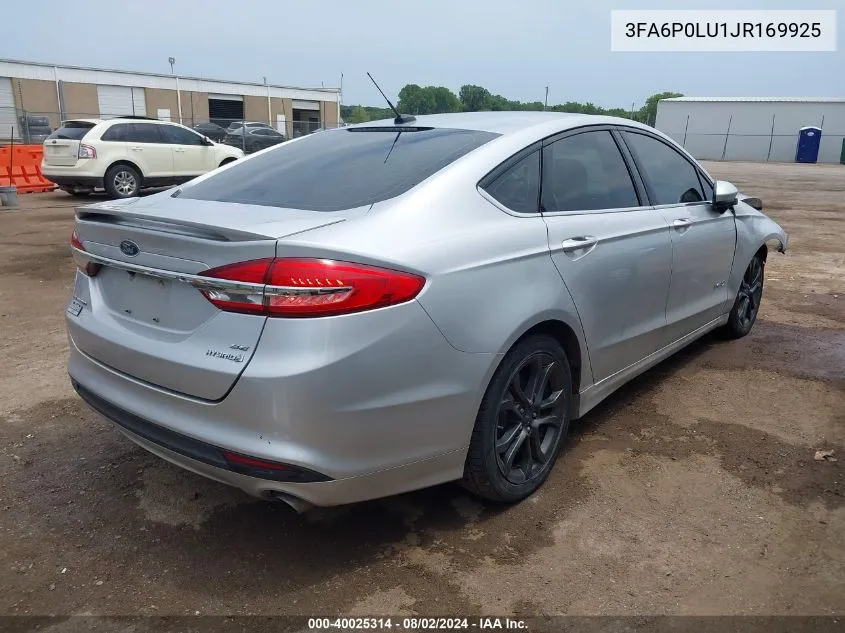 3FA6P0LU1JR169925 2018 Ford Fusion Hybrid Se