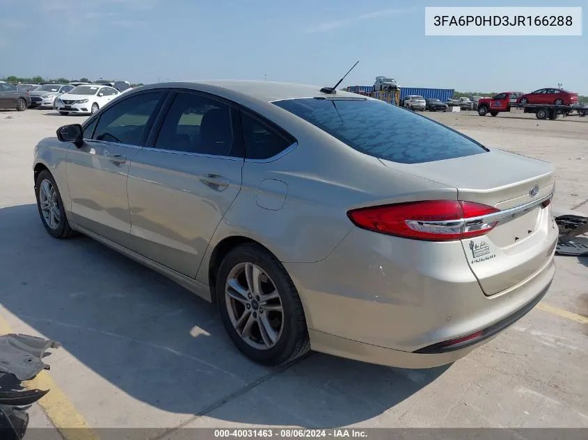 3FA6P0HD3JR166288 2018 Ford Fusion Se