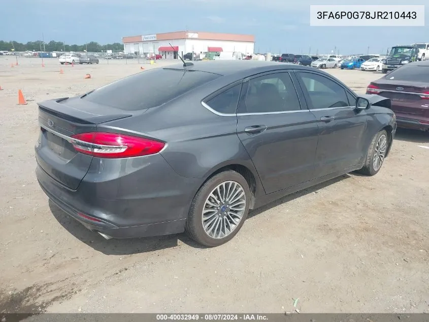 3FA6P0G78JR210443 2018 Ford Fusion S