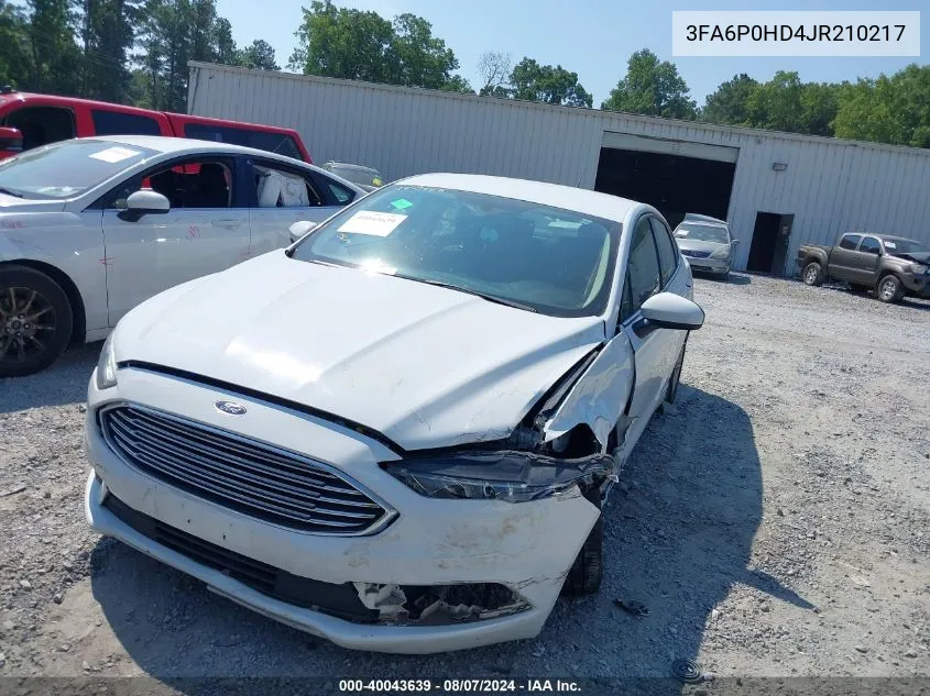 3FA6P0HD4JR210217 2018 Ford Fusion Se