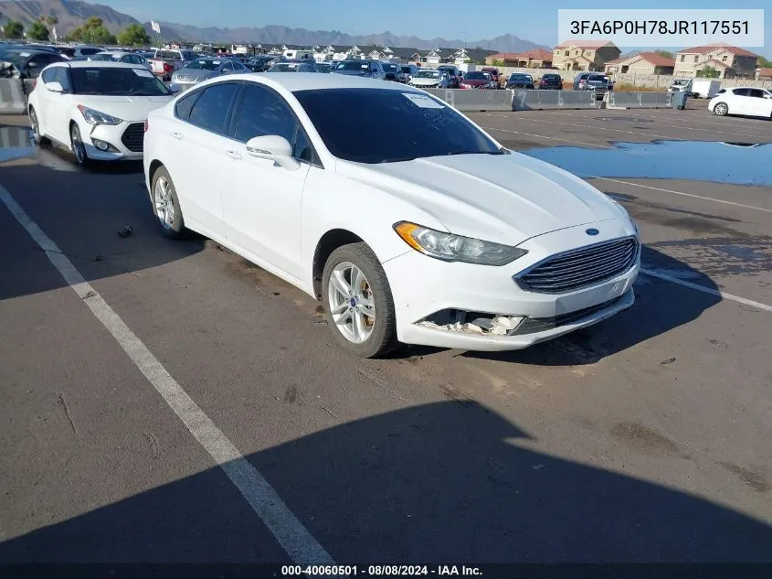 3FA6P0H78JR117551 2018 Ford Fusion Se