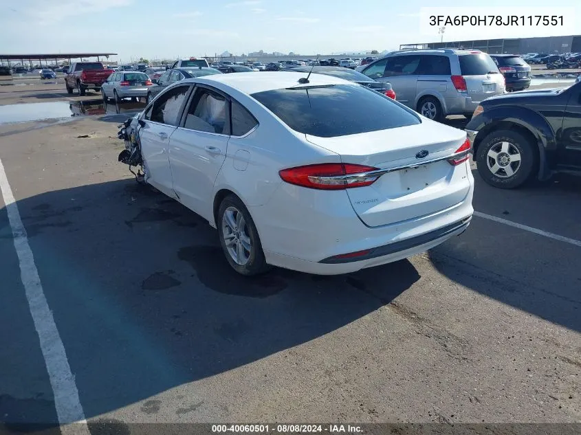 3FA6P0H78JR117551 2018 Ford Fusion Se