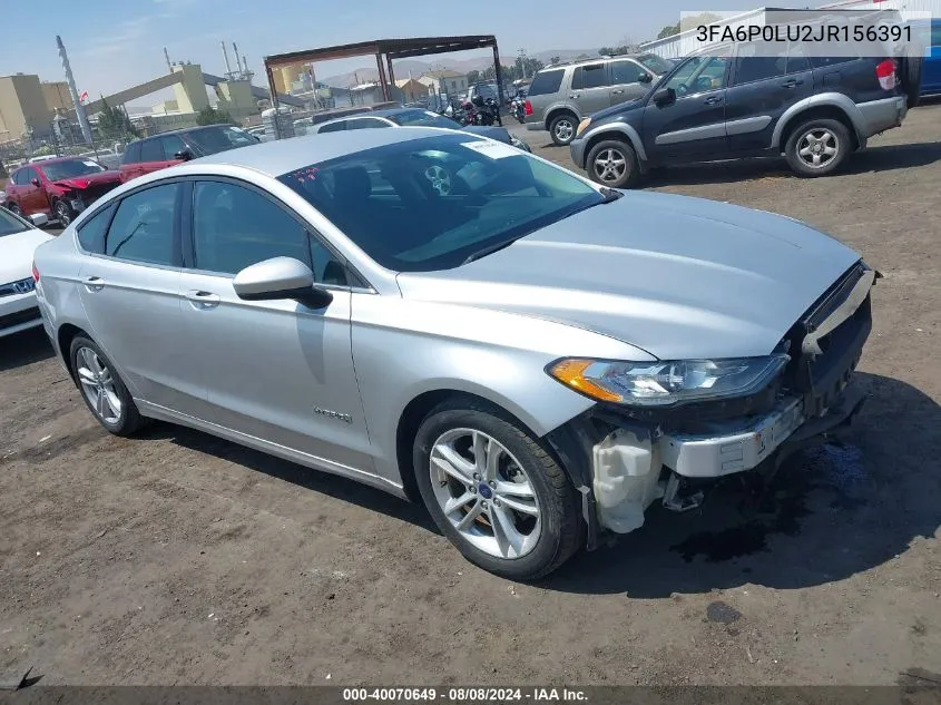 2018 Ford Fusion Hybrid Se VIN: 3FA6P0LU2JR156391 Lot: 40070649