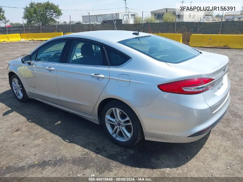 2018 Ford Fusion Hybrid Se VIN: 3FA6P0LU2JR156391 Lot: 40070649