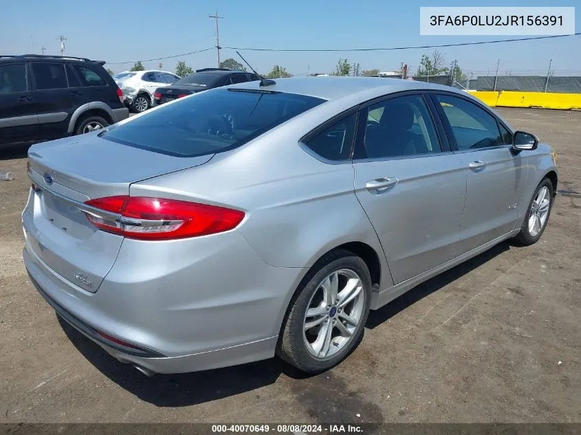 2018 Ford Fusion Hybrid Se VIN: 3FA6P0LU2JR156391 Lot: 40070649