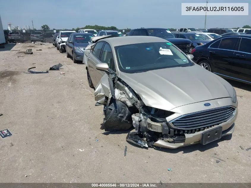 3FA6P0LU2JR116005 2018 Ford Fusion Hybrid Se