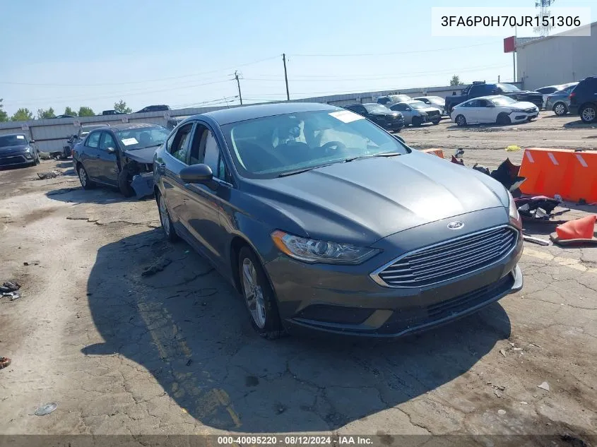 3FA6P0H70JR151306 2018 Ford Fusion Se