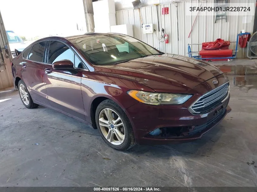 3FA6P0HD1JR228724 2018 Ford Fusion Se