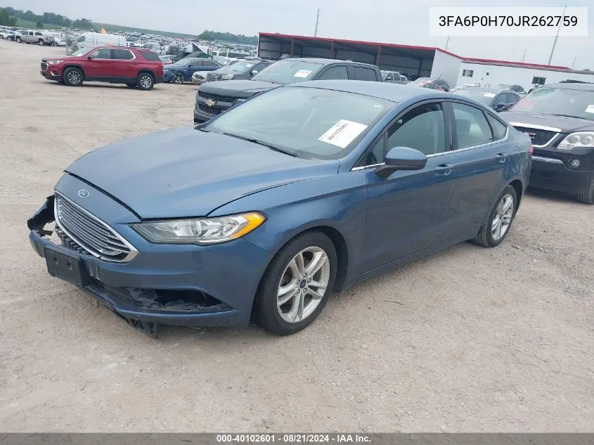 3FA6P0H70JR262759 2018 Ford Fusion Se