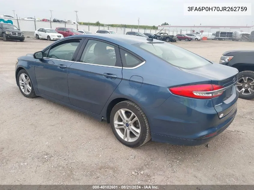 3FA6P0H70JR262759 2018 Ford Fusion Se