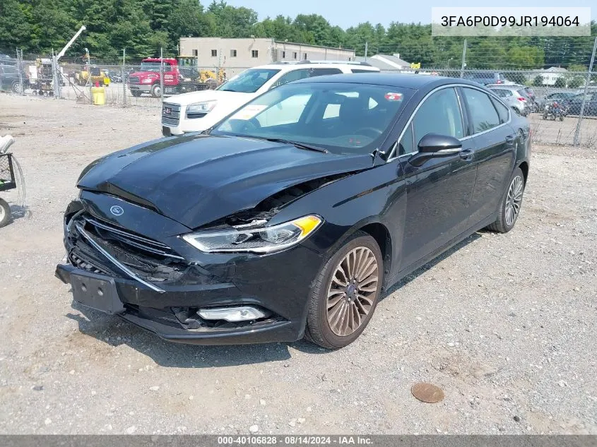 2018 Ford Fusion Titanium VIN: 3FA6P0D99JR194064 Lot: 40106828