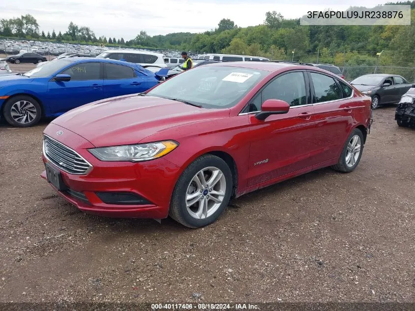 2018 Ford Fusion Se Hybrid VIN: 3FA6P0LU9JR238876 Lot: 40117406