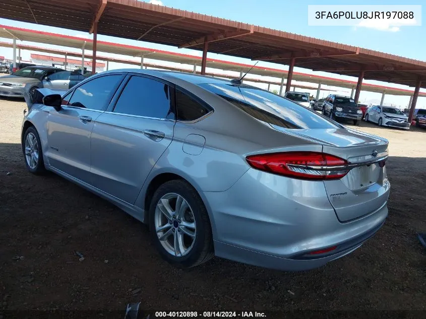 3FA6P0LU8JR197088 2018 Ford Fusion Hybrid Se