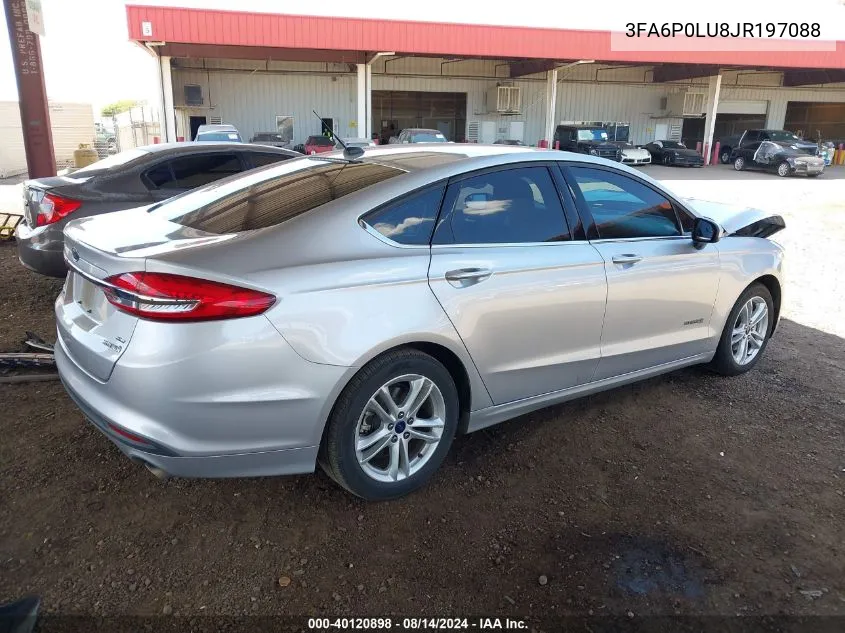 3FA6P0LU8JR197088 2018 Ford Fusion Hybrid Se