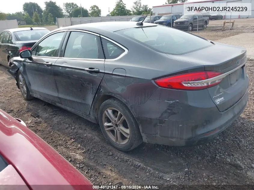 2018 Ford Fusion Se VIN: 3FA6P0HD2JR245239 Lot: 40121247