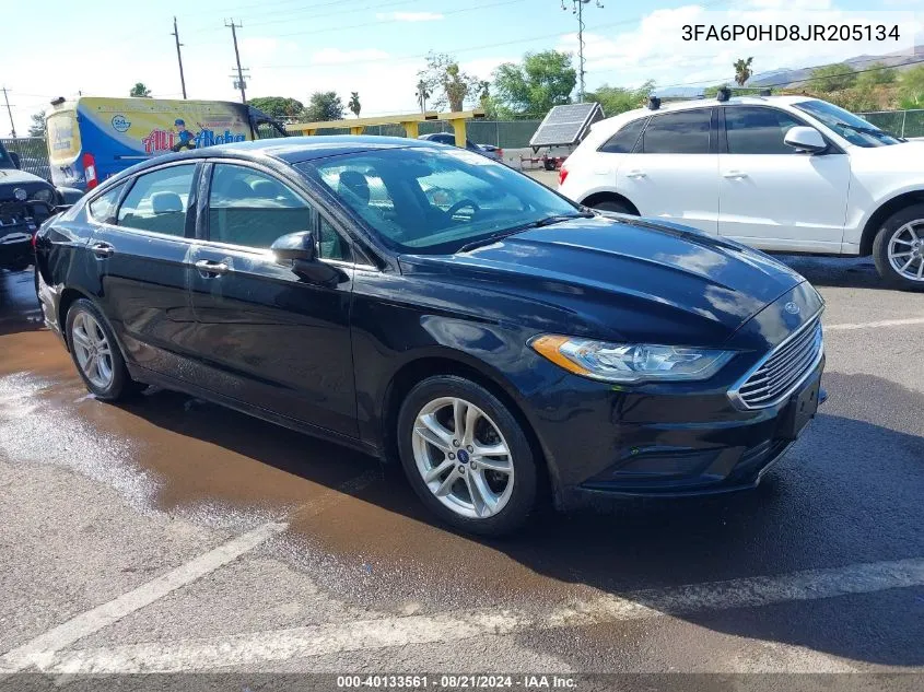 2018 Ford Fusion Se VIN: 3FA6P0HD8JR205134 Lot: 40133561