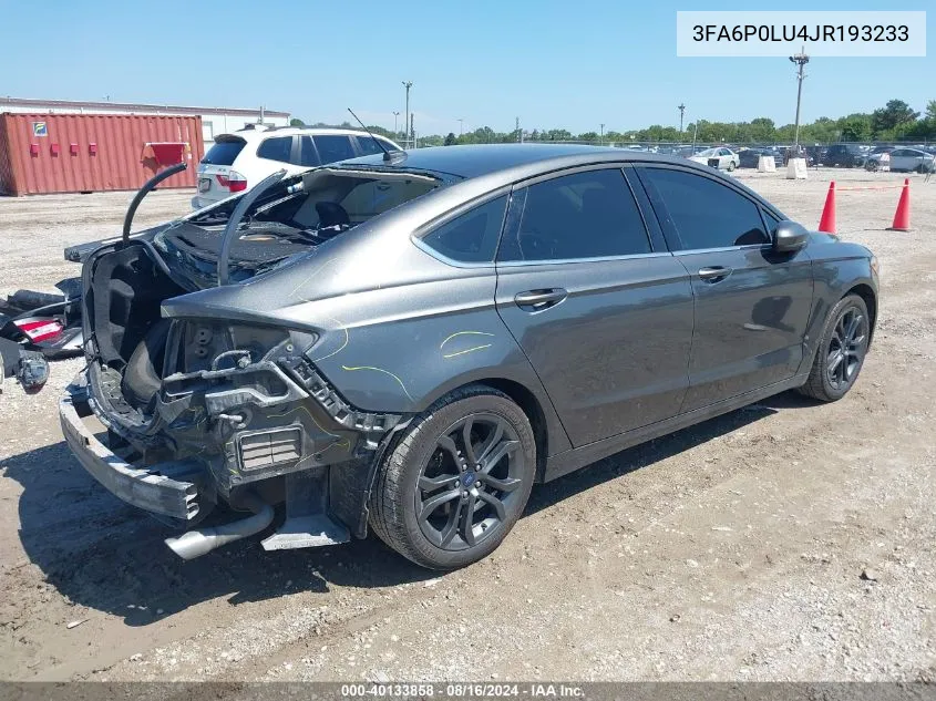 2018 Ford Fusion Hybrid Se VIN: 3FA6P0LU4JR193233 Lot: 40133858