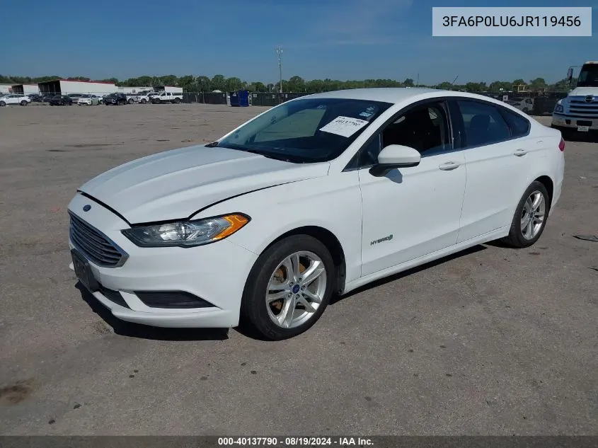 2018 Ford Fusion Se Hybrid VIN: 3FA6P0LU6JR119456 Lot: 40137790