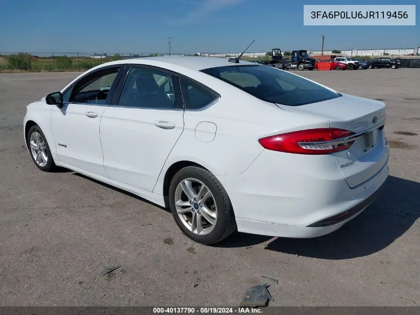 3FA6P0LU6JR119456 2018 Ford Fusion Se Hybrid