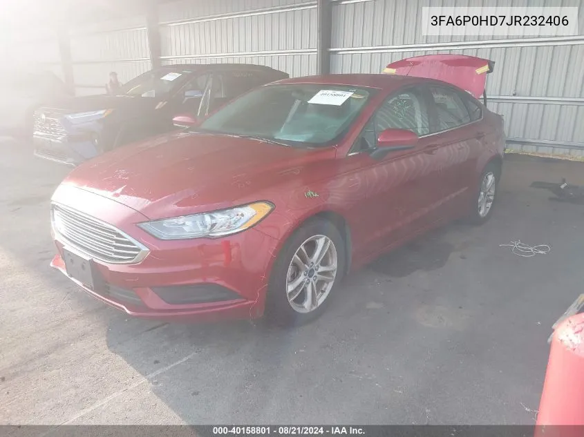 2018 Ford Fusion Se VIN: 3FA6P0HD7JR232406 Lot: 40158801