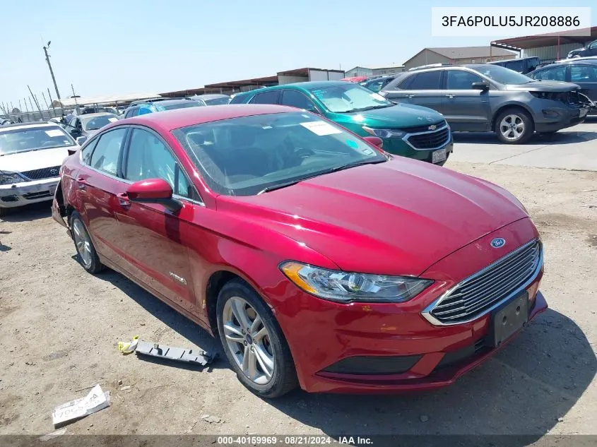 2018 Ford Fusion Se Hybrid VIN: 3FA6P0LU5JR208886 Lot: 40159969