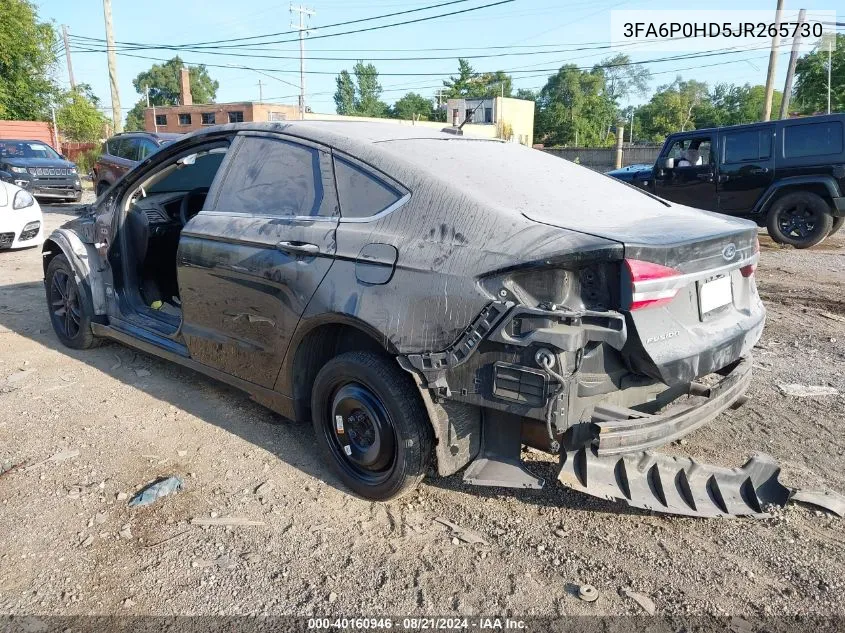 2018 Ford Fusion Se VIN: 3FA6P0HD5JR265730 Lot: 40160946