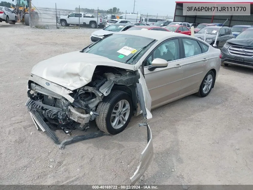 2018 Ford Fusion Se VIN: 3FA6P0H71JR111770 Lot: 40169722