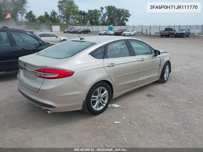 2018 Ford Fusion Se VIN: 3FA6P0H71JR111770 Lot: 40169722