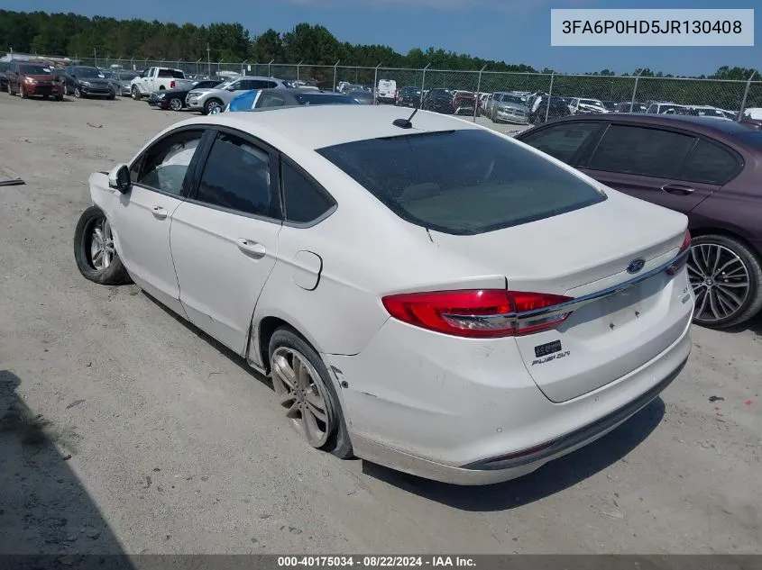 3FA6P0HD5JR130408 2018 Ford Fusion Se