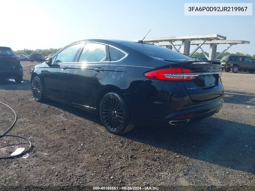 2018 Ford Fusion Titanium VIN: 3FA6P0D92JR219967 Lot: 40185551