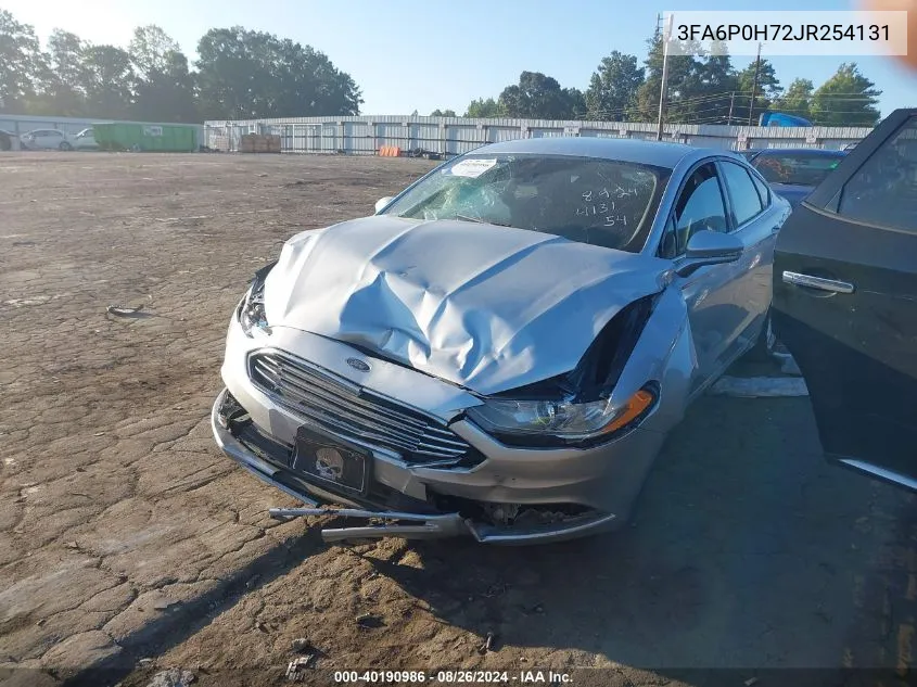 2018 Ford Fusion Se VIN: 3FA6P0H72JR254131 Lot: 40190986