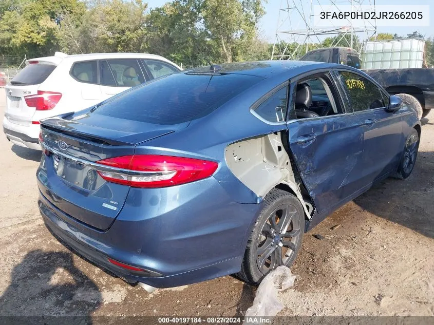 3FA6P0HD2JR266205 2018 Ford Fusion Se