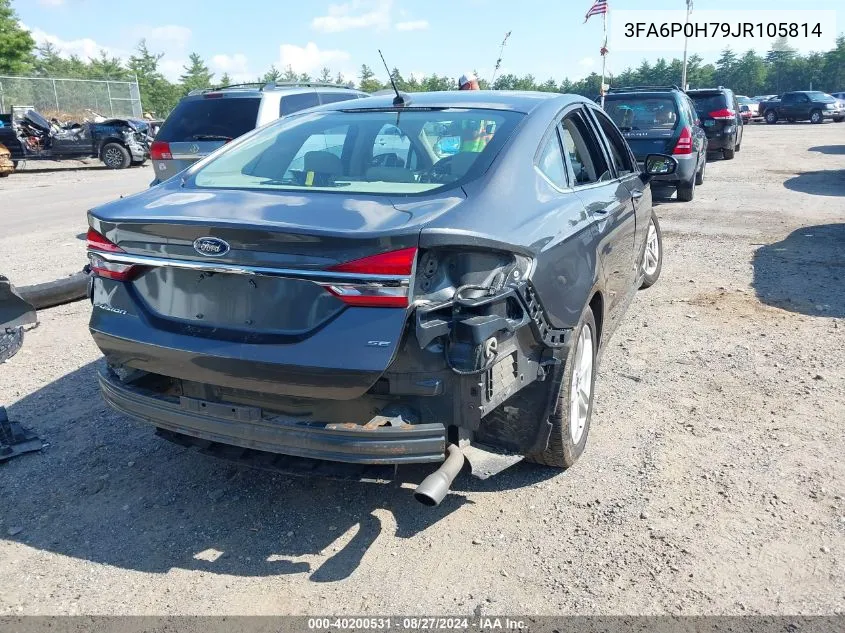 2018 Ford Fusion Se VIN: 3FA6P0H79JR105814 Lot: 40200531