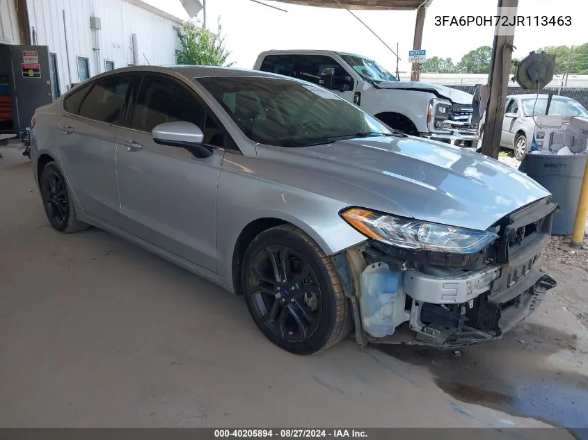 2018 Ford Fusion Se VIN: 3FA6P0H72JR113463 Lot: 40205894