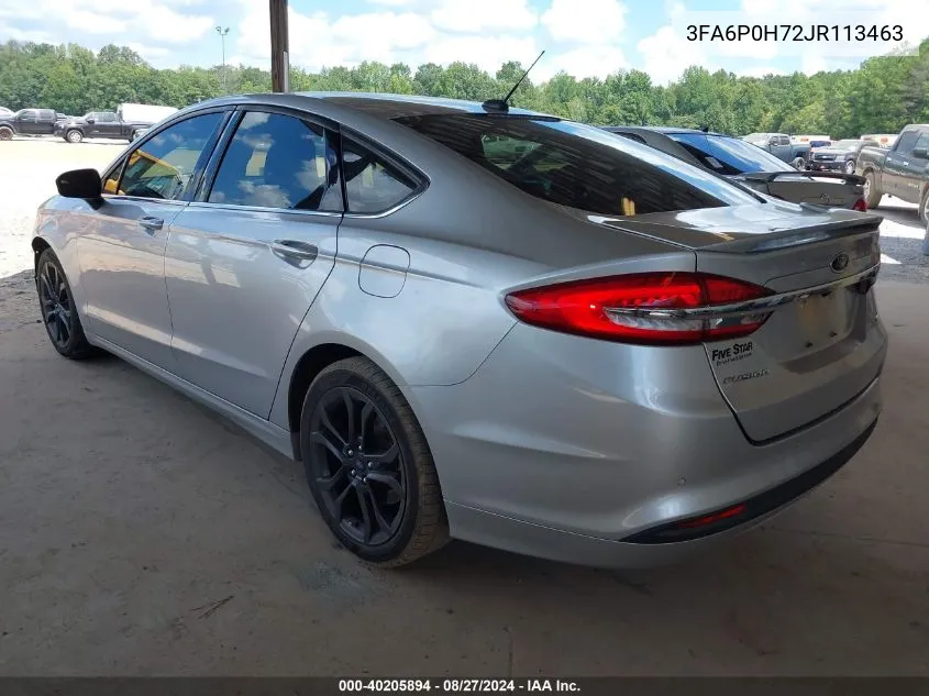 3FA6P0H72JR113463 2018 Ford Fusion Se